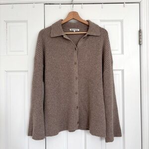 Fantino Cashmere Collared Cardigan in color Oatmeal size M